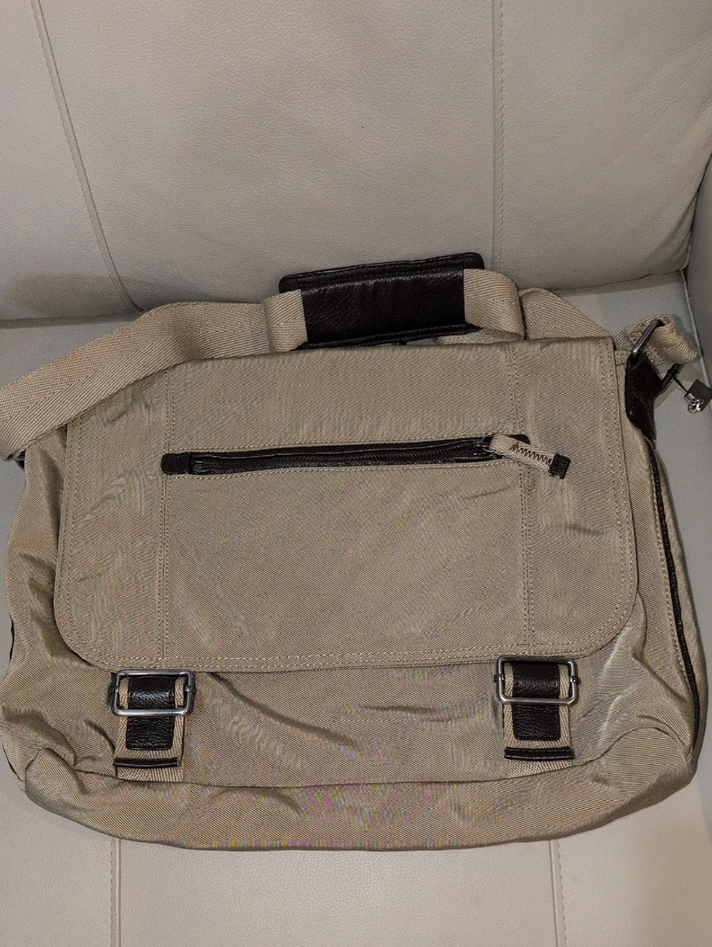 Banana Republic Beige And Brown Laptop Messenger Bag